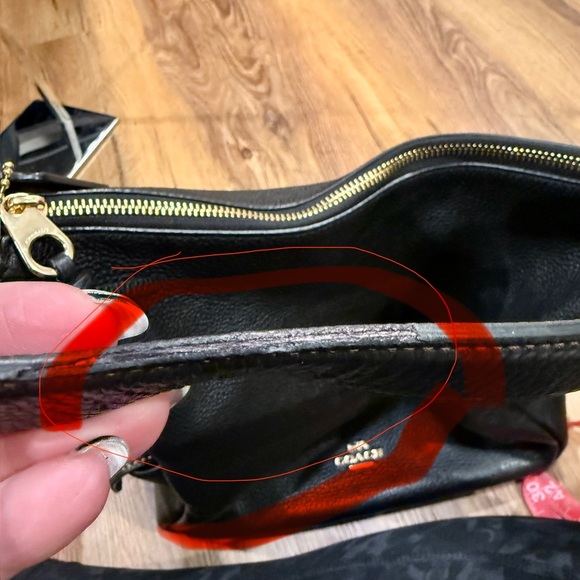 Coach “Pennie” Black Pebbled Leather Shoulder Bag (with Hang Tag & Twilly)(EUC) - Picture 13 of 17